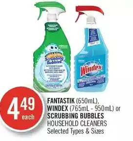 Shoppers Drug Mart Fantastik, Windex or Scrubbing Bubbles Household Cleaners offer