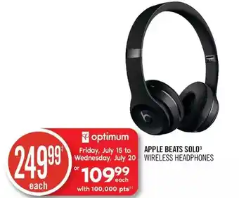 Shoppers Drug Mart Apple Beats Solo³ Wireless Headphones offer