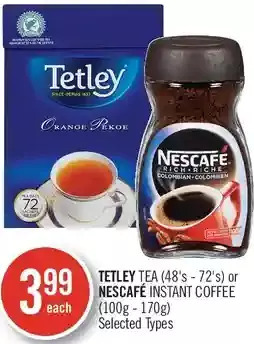 Shoppers Drug Mart Tetley Tea or Nescafé Instant Coffee offer