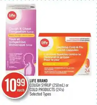 Shoppers Drug Mart Life Brand Cough Syrup or Cold Products offer
