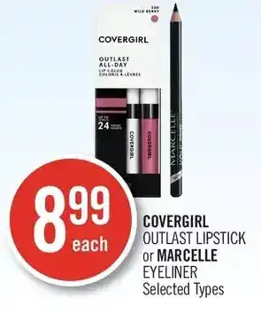 Shoppers Drug Mart Covergirl Outlast Lipstick or Marcelle Eyeliner offer