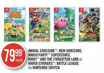 Shoppers Drug Mart Animal Crossing: New Horizons, Mario Party Superstars, Kirby and the Forgotten Land or Mario Strikers: Battle League for Nint offer