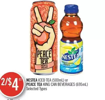 Shoppers Drug Mart Nestea Iced Tea or Peace Tea King Can Beverages offer