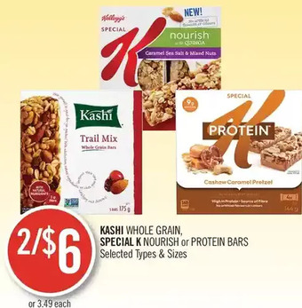 Shoppers Drug Mart Kashi Whole Grain, Special K Nourish or Protein Bars offer