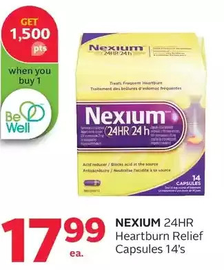 Rexall Nexium 24Hr Heartburn Relief Capsules offer