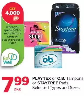 Rexall Playtex or O.B. Tampons or Stayfree Pads offer