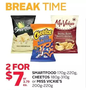 Rexall Smartfood, Cheetos or Miss Vickie's offer