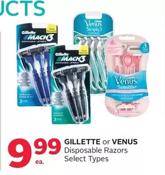 Rexall Gillette or Venus Disposable Razors offer