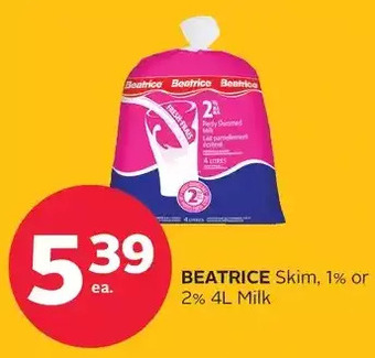Rexall Beatrice Skim, 1% or 2% Milk offer