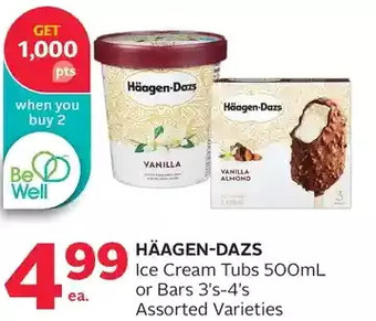 Rexall Häagen-Dazs Ice Cream Tubs or Bars offer