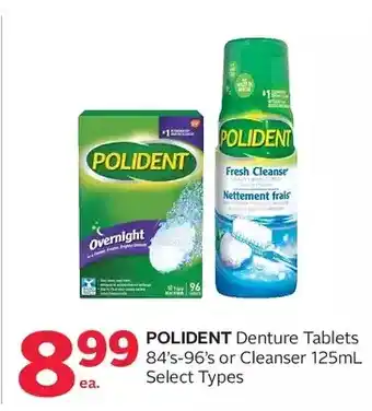 Rexall Polident Denture Tablets or Cleanser offer