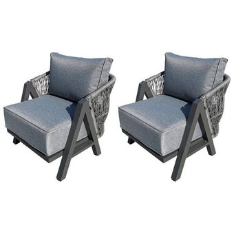 Best Buy Tramonti resin wicker patio armchair - set of 2 - grey offer