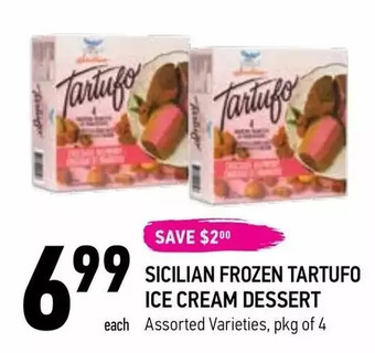 Sicilian Frozen Tartufo Ice Cream Dessert