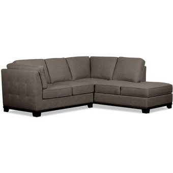 The Brick Oakdale 2-Piece Linen-Look Fabric Right-Facing Sectional - Charcoal offer