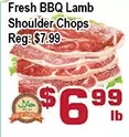 Top Food Supermarket Fresh BBQ Lamb Shoulder Chops offer