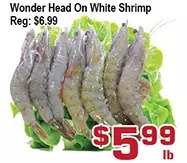 Top Food Supermarket Wonder Head on White Shrimp offer
