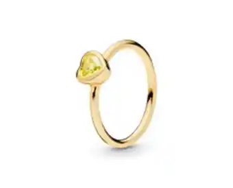 Pandora Yellow stone heart ring - final sale offer