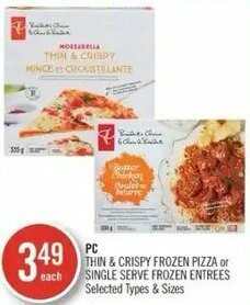 Shoppers Drug Mart PC Thin & Crispy Frozen Pizza or Single Serve Frozen Entrees offer