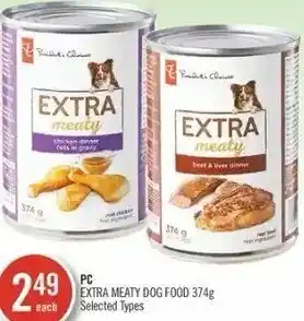 Shoppers Drug Mart PC Extra Meaty Dog Food 374g offer