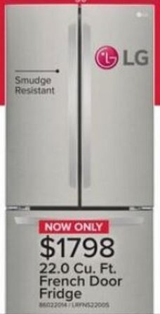 Leon's 22.0 Cu. Ft. French Door Fridge offer