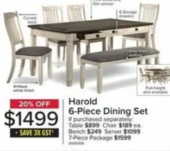 Leon's Harold 6-Piece Dining Set offer