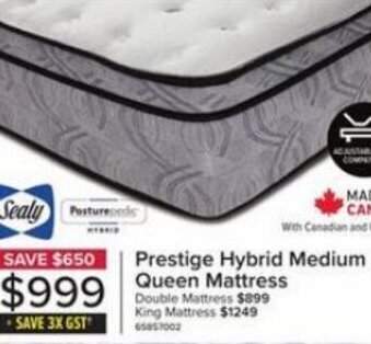 Leon's Prestige Hybrid Medium Queen Mattress offer