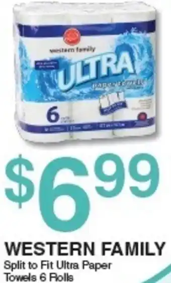 Western Family Split to Fit Ultra Paper Towels 6 Rolls