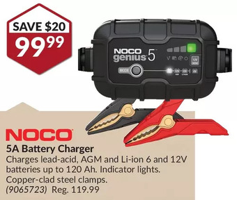 Princess Auto Noco 5A Battery Charger offer