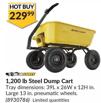Princess Auto Gorilla Cart 1,200 lb Steel Dump Cart offer