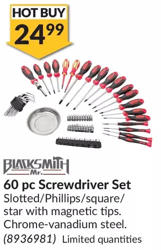 Princess Auto Mr. Blacksmith 60 pc Screwdriver Set offer