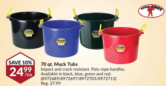 Princess Auto Little Giant 70 qt. Muck Tubs offer