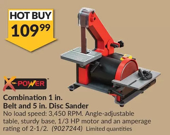 Princess Auto X-Power Combination 1 in. Belt and 5 in. Disc Sander offer