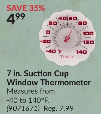Princess Auto 7 in. Suction Cup Window Thermometer offer