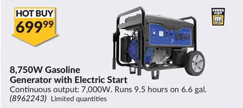 Princess Auto Power Fist 8,750W Gasoline Generator with Electric Start offer