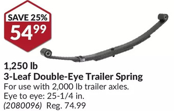 Princess Auto 1,250 lb 3-Leaf Double-Eye Trailer Spring offer