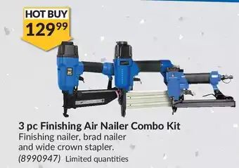 Princess Auto Power Fist 3 pc Finishing Air Nailer Combo Kit offer