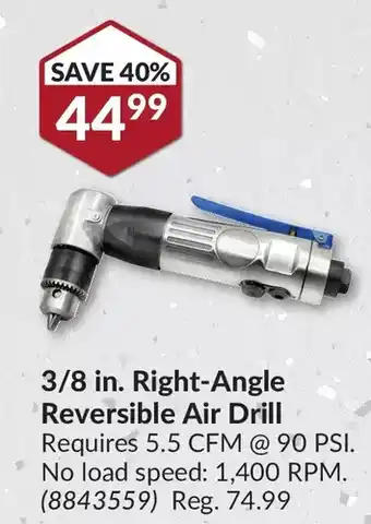 Princess Auto Power Fist 3/8 in. Right-Angle Reversible Air Drill offer