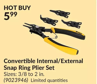 Princess Auto Convertible Internal/External Snap Ring Plier Set offer