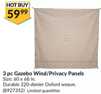 Princess Auto 3 pc Gazebo Wind/Privacy Panels offer
