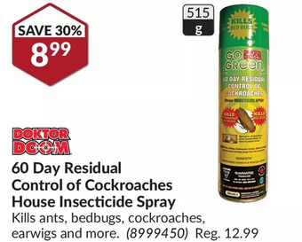 Princess Auto Doktor Doom 60 Day Residual Control of Cockroaches House Insecticide Spray offer