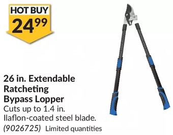 Princess Auto 26 in. Extendable Ratcheting Bypass Lopper offer
