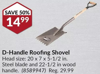 Princess Auto D-Handle Roofing Shovel offer