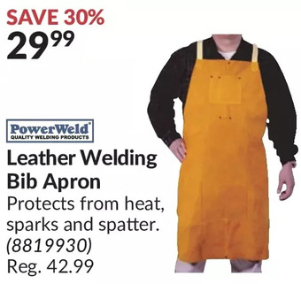 Princess Auto PowerWeld Leather Welding Bib Apron offer