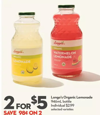 Longo's Longo's Organic Lemonade offer
