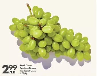 Longo's Fresh Green Seedless Grapes offer