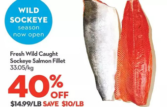 Longo's Fresh Wild Caught Sockeye Salmon Fillet offer