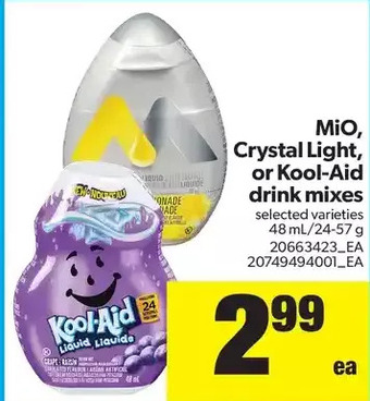 Real Canadian Superstore Mio, Crystal Light or Kool-Aid Drink Mixes offer