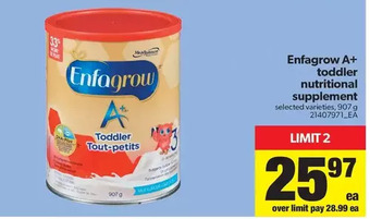 Real Canadian Superstore Enfagrow A+ Toddler Nutritional Supplement offer