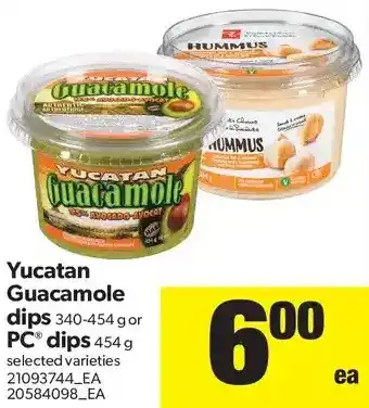 Real Canadian Superstore Yucatan Guacamole Dips or PC Dips offer