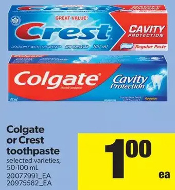 Real Canadian Superstore Colgate or Crest Toothpaste offer